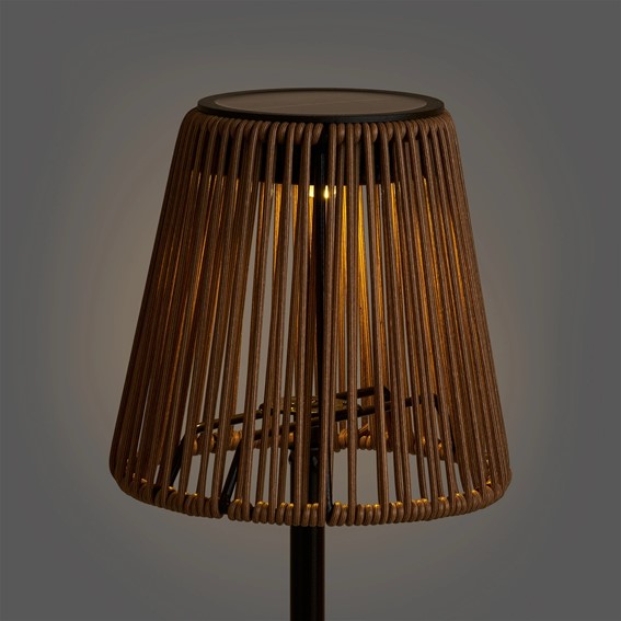 Lampa Stołowa SALFORD Solarna Czarny/Naturalny