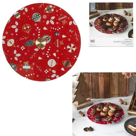 Taca Obrotowa na Ciasto 28cm Czerwony