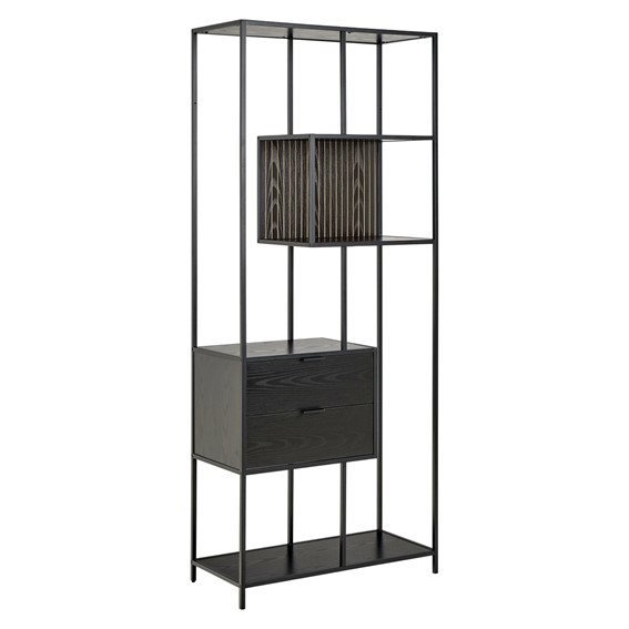 Regał SEAFORD II z Szufladami Czarny