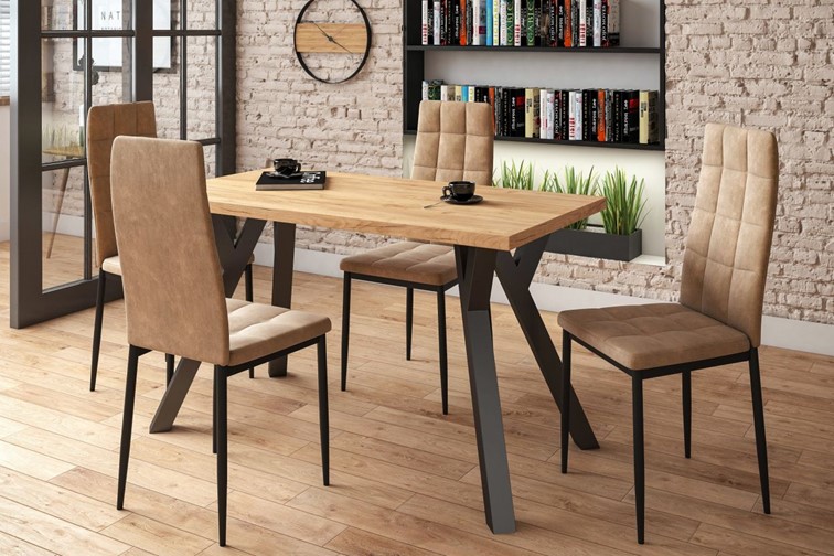 Stół ST(B)-FX/Y 67x128 Dąb Złoty Craft/Czarny