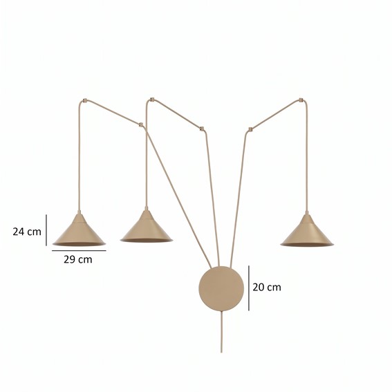 Lampa Wisząca ABRAMO 3 Beżowy