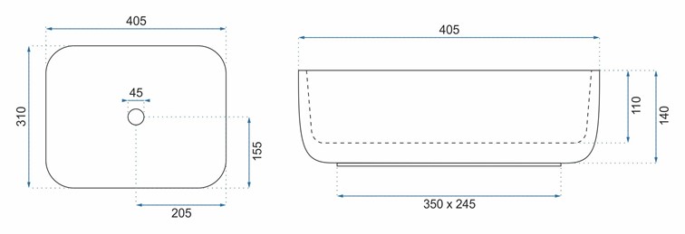 Umywalka Nablatowa DEMI MINI Biały