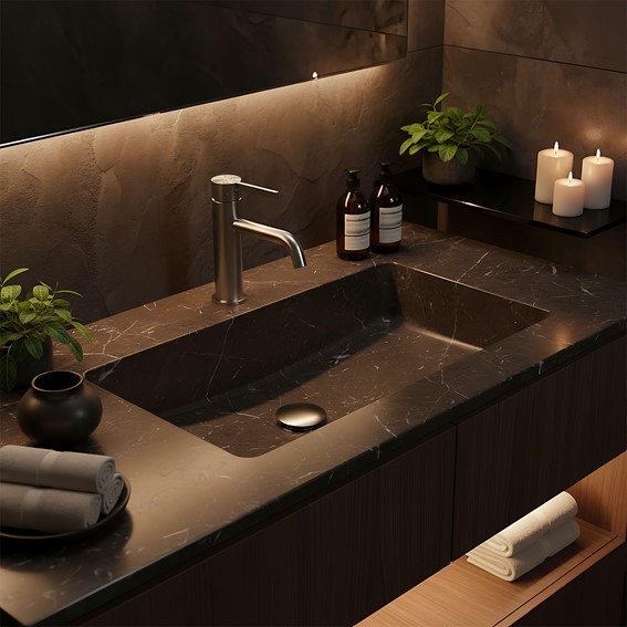 Bateria Umywalkowa Niska FOSTER Nikiel Szczotkowany