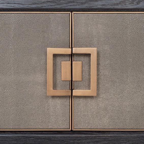 Szafka RTV BLOOMINGVILLE  Szary/Czarny/Złoty