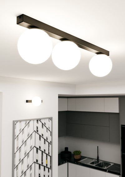 Lampa Sufitowa FIT 3 Czarny/Opal