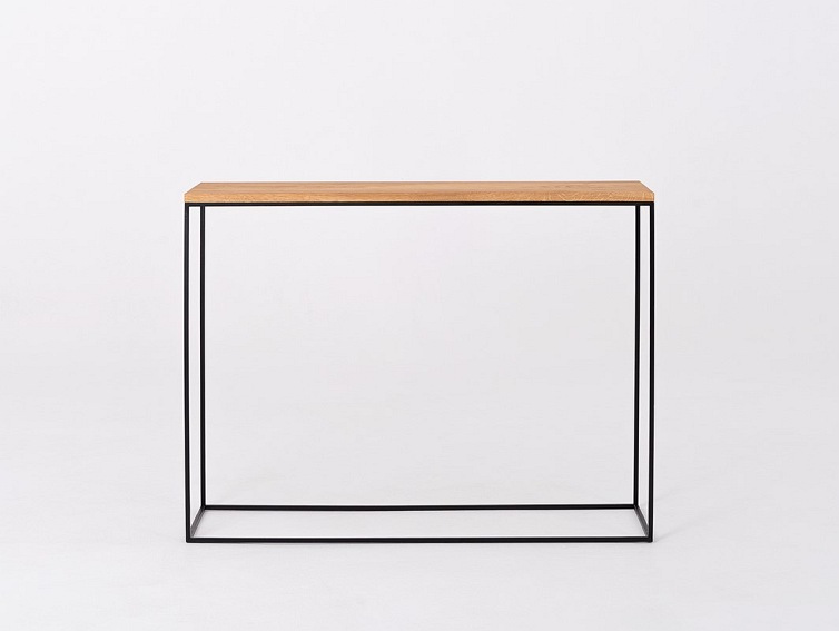 Konsola TENSIO SOLID WOOD 100x30 Dąb Lity/Czarny