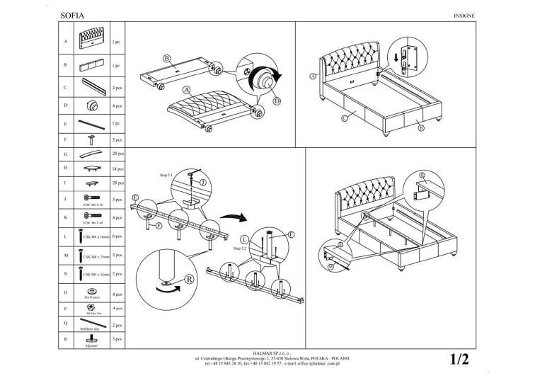 Łóżko SOFIA biały