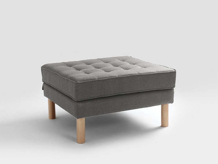 Puf Topic Wood 45x75x65 Stalowy/Naturalny