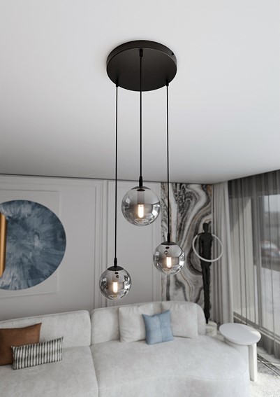 Lampa Wisząca COSMO 3 PREMIUM Czarny/Grafitowy
