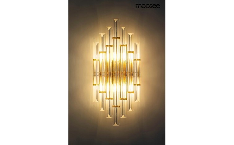 Lampa Ścienna PALAZZO Złoty/Transparentny