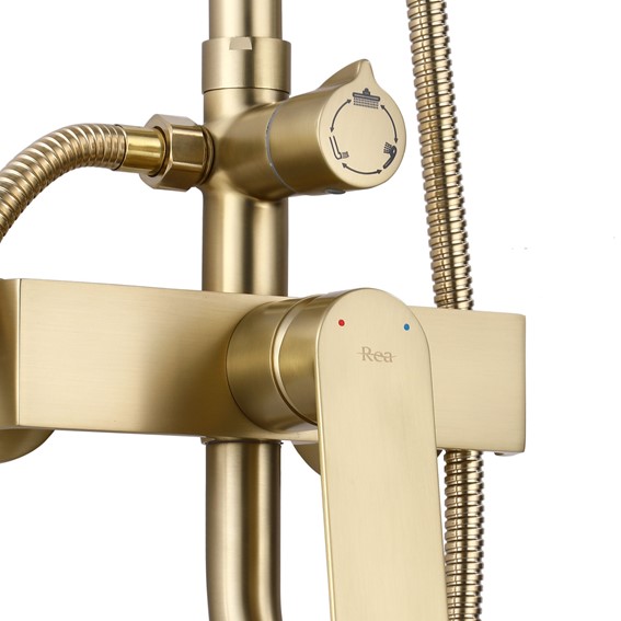 Zestaw Natryskowy HASS Złoty Szczotkowany