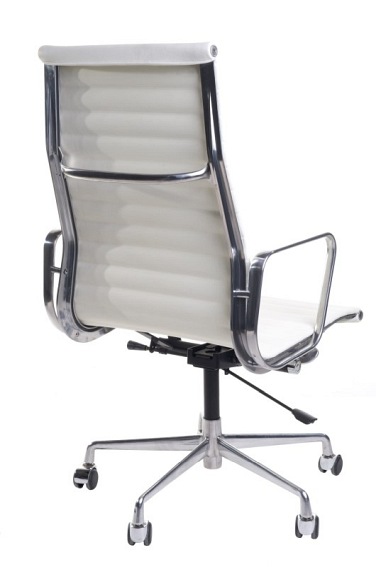 Fotel Biurowy CH1191T Biała Skóra/Chrom