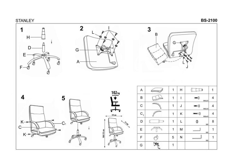 STANLEY fotel gabinetowy czarny