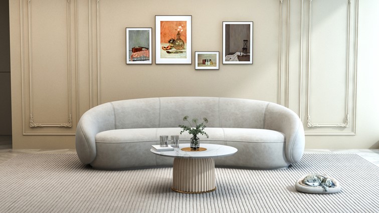 Stolik MODIG M72 fi80 Biały/Złoty