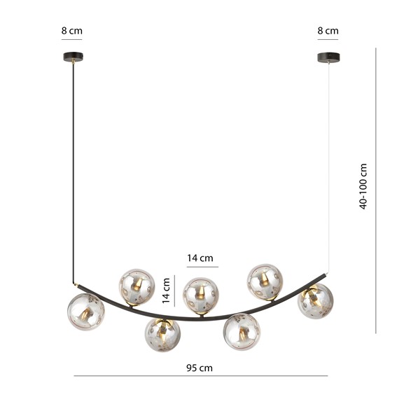 Lampa Wisząca RITZ 7 Grafitowy