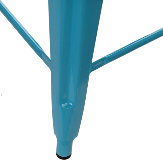 Stołek Barowy PARIS Back Niebieski Inspirowany Tolix