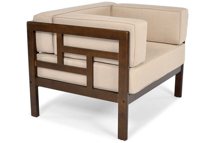 Fotel Ogrodowy EDEN Brązowy/Beżowy