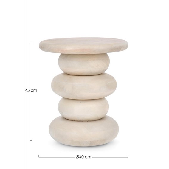 Stolik Kawowy LOPEZ fi40 Beżowy