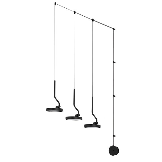 Lampa Ścienna FLAT 3 Czarny