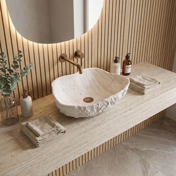 Umywalka Nablatowa ISLA SHIRO Beżowy