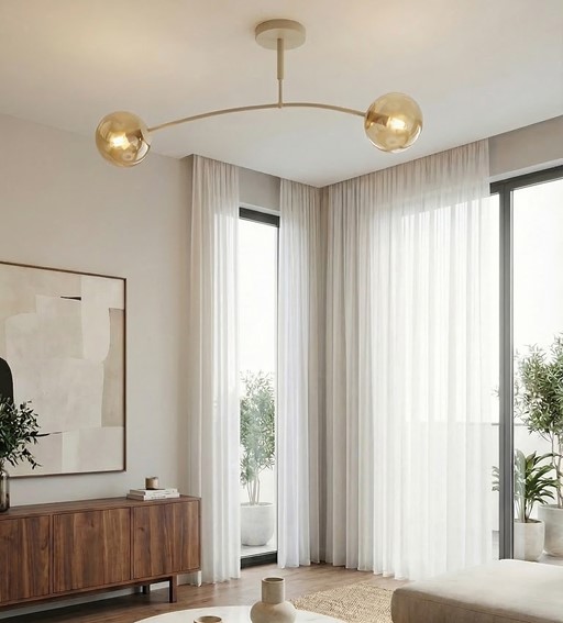 Lampa Sufitowa PREGOS 2 Beżowy/Miodowy