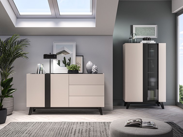 Komoda FRESHION 03 Cashmere/Czarny