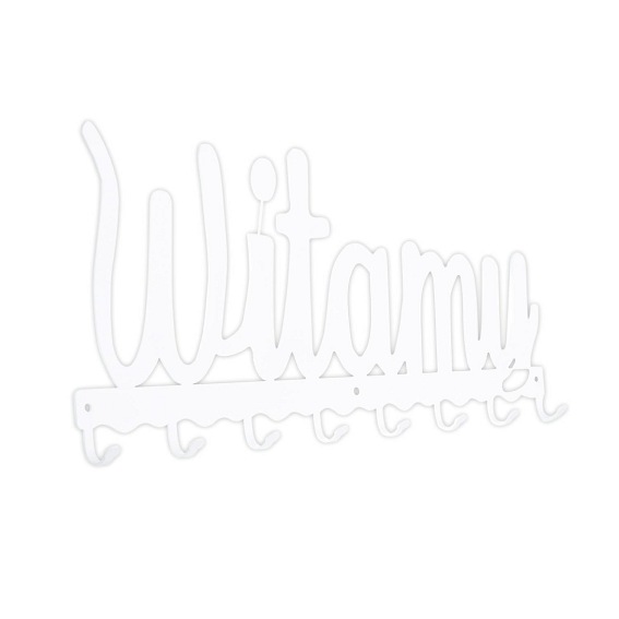 Wieszak Ścienny Witamy 4x52x23 Biały