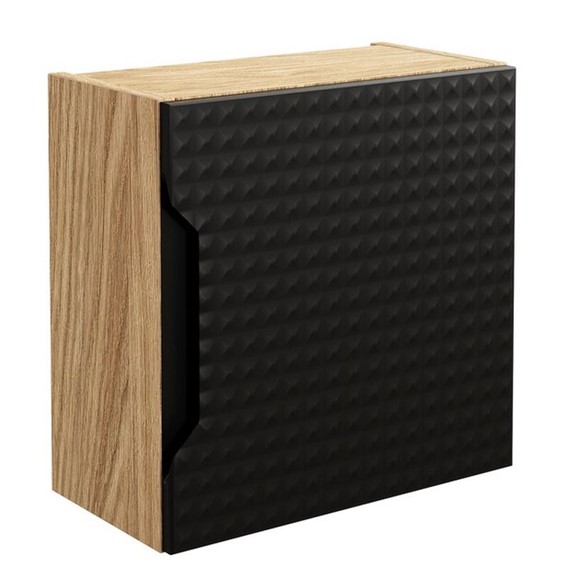 Szafka Górna QUBIK Dąb Olejowany/Czarny Mat