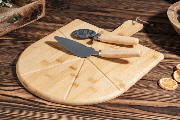 Zestaw Do Krojenia Pizzy z Bambusa