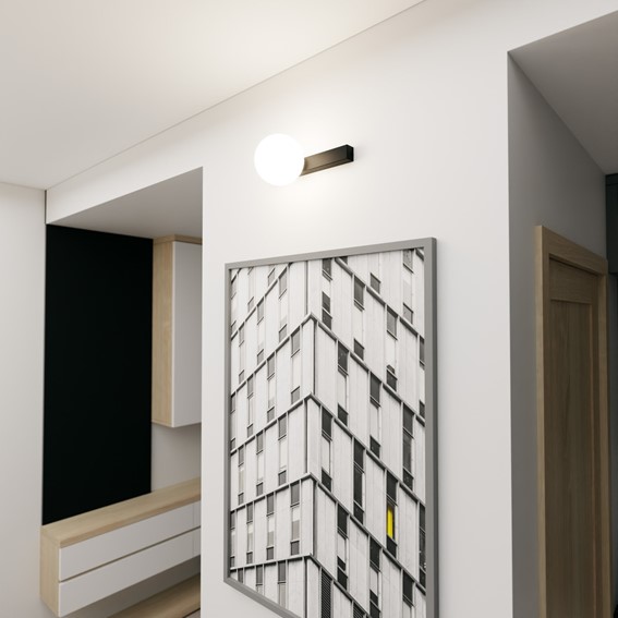 Lampa Sufitowa FIT 1 Czarny/Opal