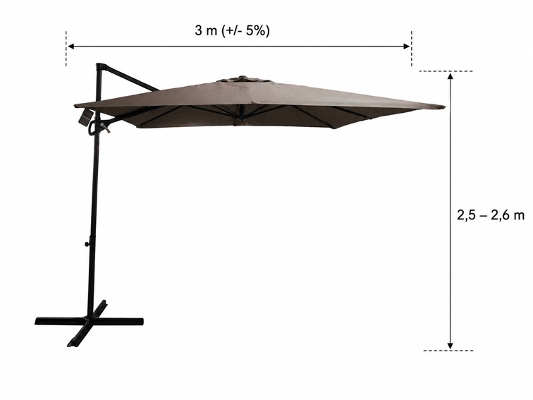 Parasol Ogrodowy LUMERO 3.0 Beżowy