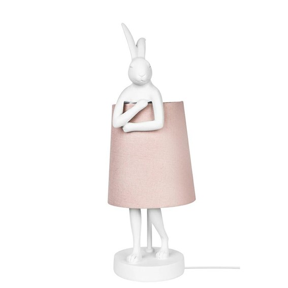Lampa Stołowa RABBIT 68cm Biały/Różowy