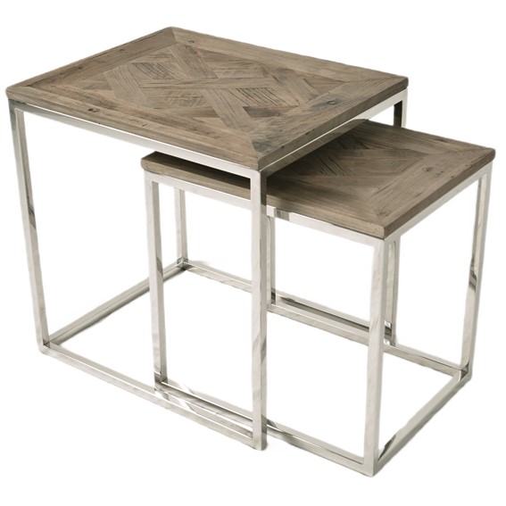 Zestaw Stolików GLAMOUR GL1538/39 Brązowy/Szary