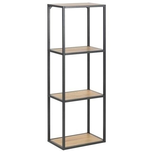 Regał Wiszący SEAFORD Czarny/Dąb