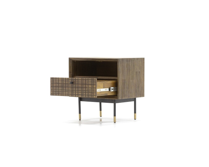 Szafka Nocna Maze B02 40x55x55 Czarny/Brązowy