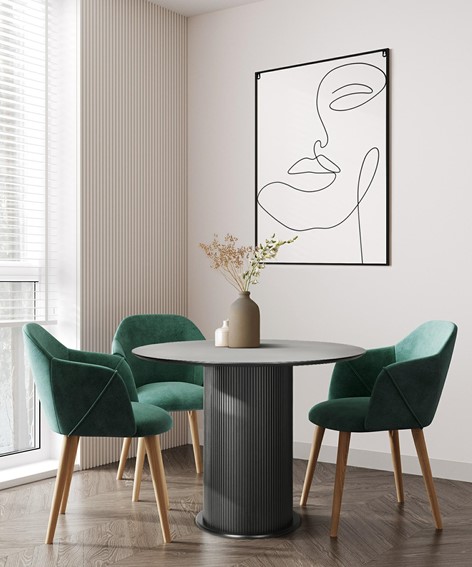 Stół ELIA 100cm Okrągły Czarny