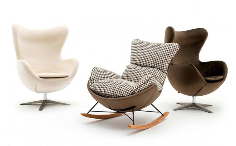 Fotel Bujany OTILIA Brązowy/Biały