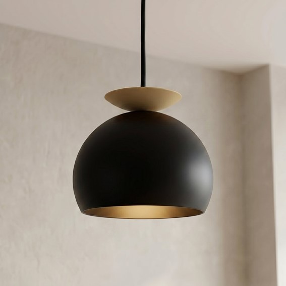 Lampa Wisząca GEO 1 Czarny/Beżowy