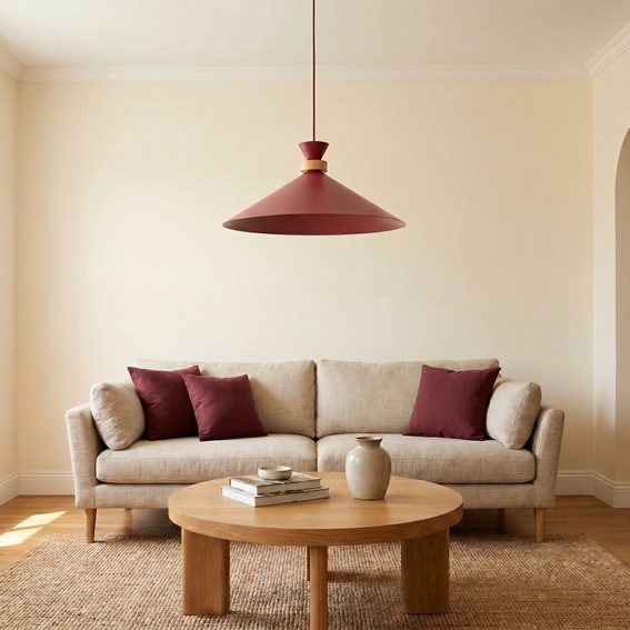 Lampa Wisząca OLIVO 1L Burgundowy