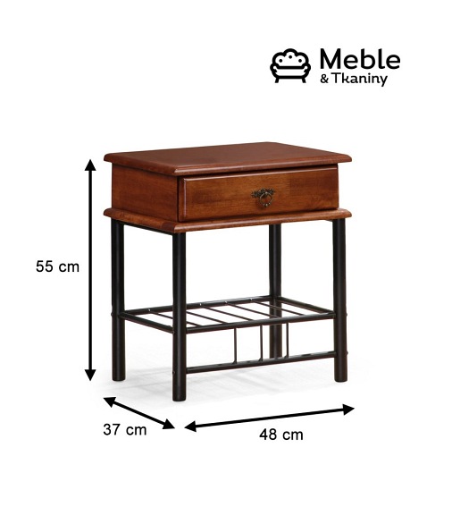 Szafka nocna FIONA czereśnia ant/czarny