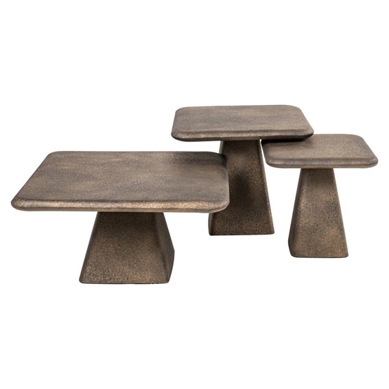 Zestaw Stolików Kawowych MARLIE 70x70cm Złoty