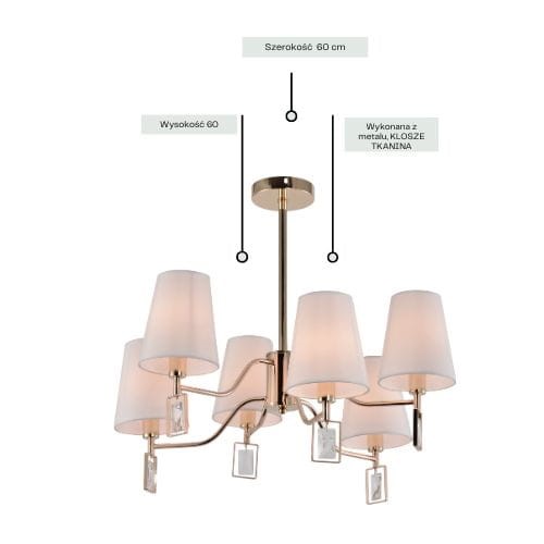 Żyrandol HELLA 6 Złoty