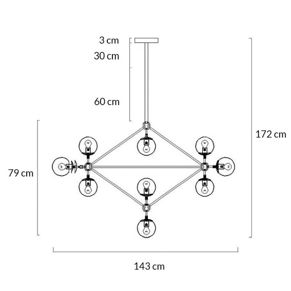 Lampa wisząca PLANETARIO 15 Dymiony