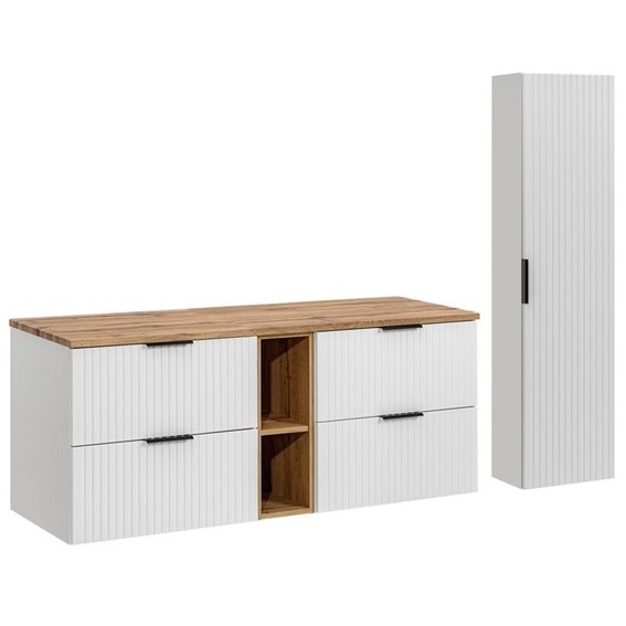 Zestaw Meblowy 140cm Biały Mat/Dąb Wotan