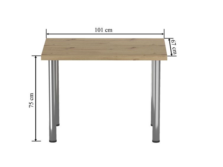 Stół ST(B)-FX 67x101 I Dąb Artisan/Chrom