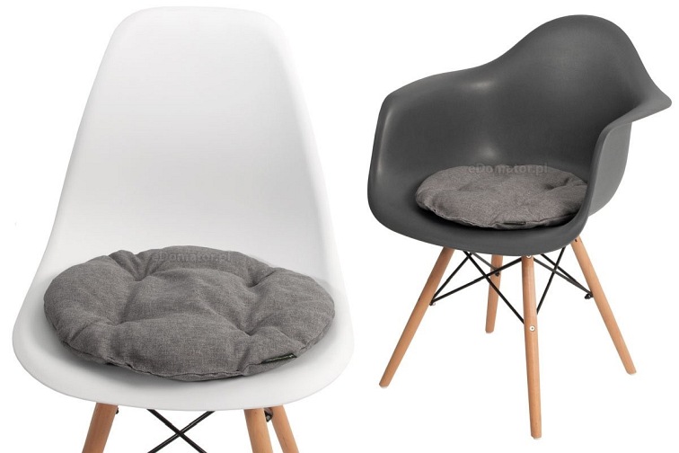 Okrągła Poduszka na Krzesło Ofelia 36cm Jasny Szary