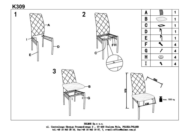 Krzesło K309 Chrom/Jasny Popiel