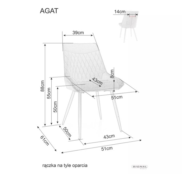 Krzesło AGAT Velvet Czarny Mat/Czarny Bluvel 19