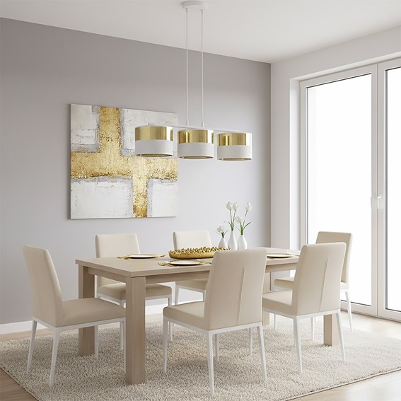 Lampa Wisząca LUX 3 Biały/Złoty