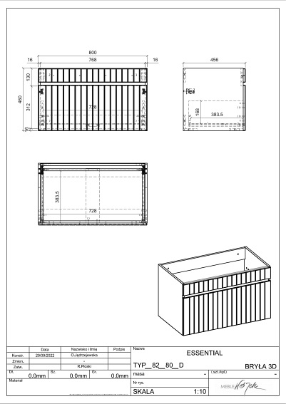 Szafka pod Umywalkę Iconic White 82-80-D-1S 45x80x46 Biały